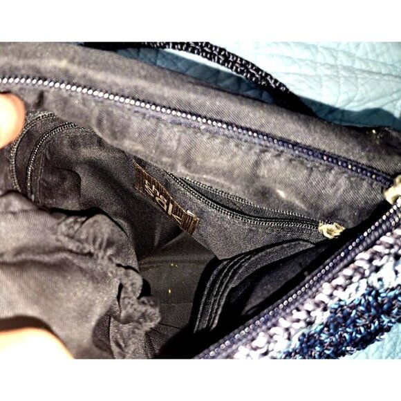 The Sak Women's Blue Multicolor Stripe Crochet Cross Body Handbag - Picture 5 of 6